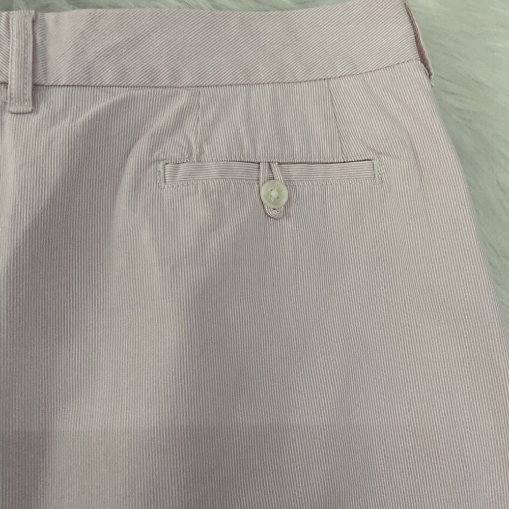 LL bean womens pink striped skirt size 16 petite lined cotton blend stretch - Picture 8 of 10